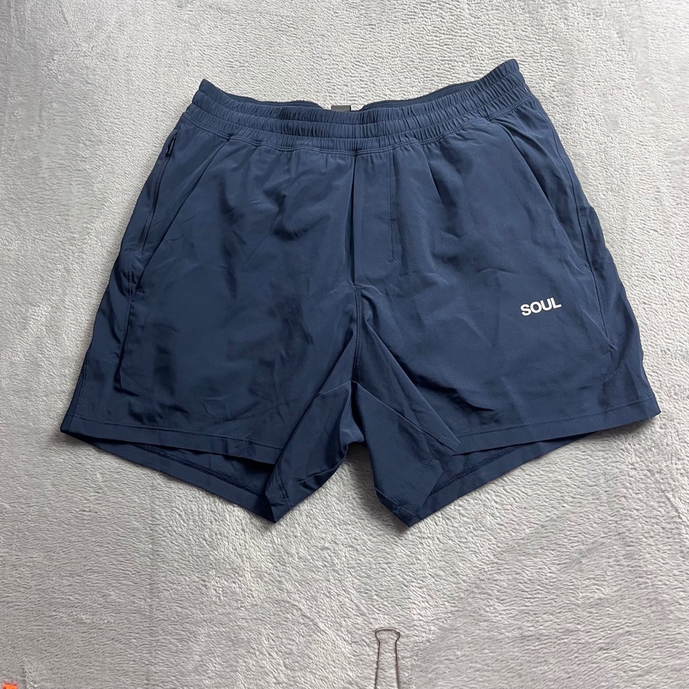 Lululemon Pace Breaker Lined Short 5 SoulCycle Navy Blue LM7B83S Mens Size M